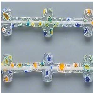 clear glass cross beads